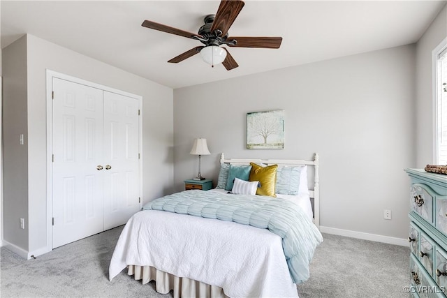 8134 Falling Leaf Ct, Mechanicsville, VA 23111 - bedroom featuring carpet floors, a closet, and a ceiling fan