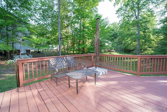 view of wooden deck
