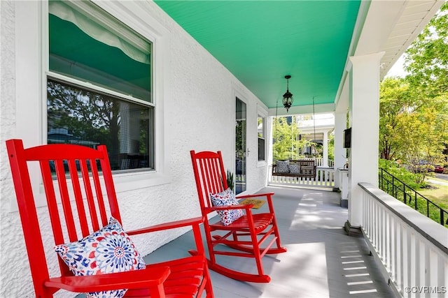 view of patio with a porch