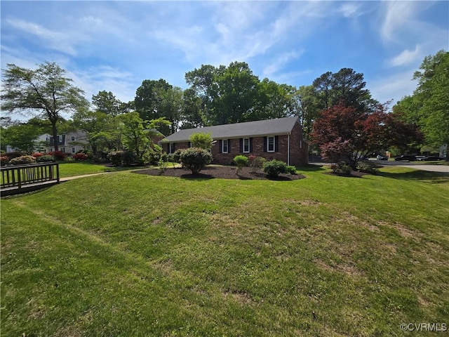 8600 Chester Forest Ln, North Chesterfield, VA 23237 - view of front of property featuring brick siding and a front lawn