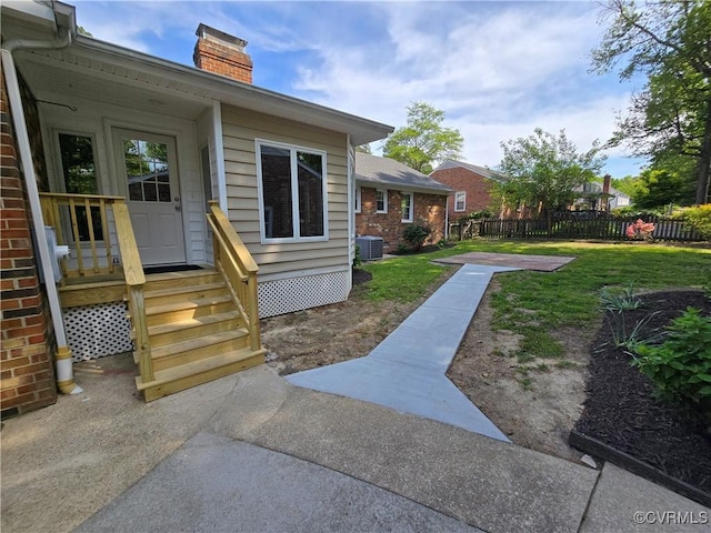 8600 Chester Forest Ln, North Chesterfield, VA 23237 - view of yard featuring a patio, central AC unit, and fence