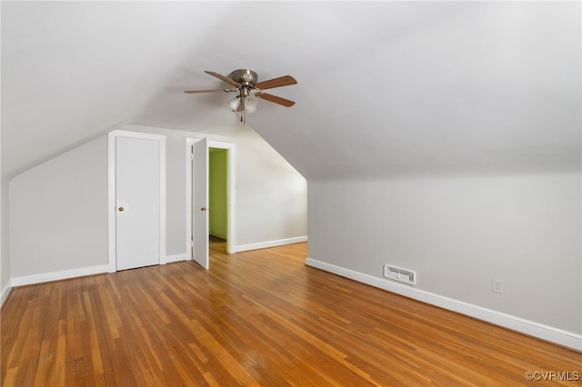 3006 Douglasdale Rd, Richmond, VA 23221 - additional living space featuring baseboards, ceiling fan, wood finished floors, and lofted ceiling