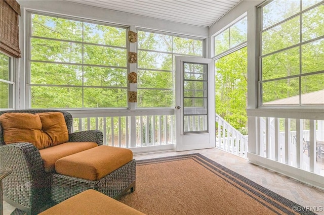 sunroom with french doors