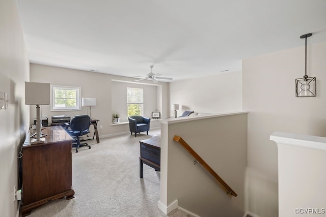 15501 Wolfboro Rd, Chesterfield, VA 23832 - office space featuring baseboards, ceiling fan, and light colored carpet