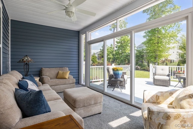 15501 Wolfboro Rd, Chesterfield, VA 23832 - sunroom with ceiling fan and an outdoor hangout area