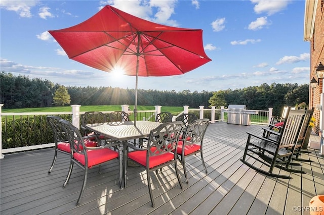 20145 Hunnicut Rd, Dinwiddie, VA 23803 - wooden terrace featuring area for grilling and outdoor dining space