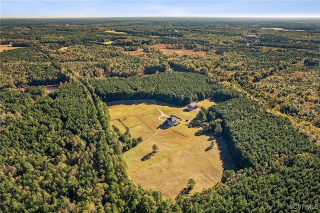 20145 Hunnicut Rd, Dinwiddie, VA 23803 - drone / aerial view featuring a forest view