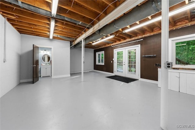 3640 Michaux Mill Dr, Powhatan, VA 23139 - below grade area with french doors