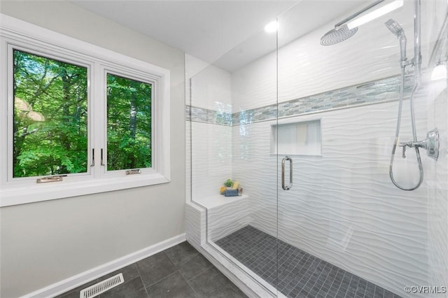 3640 Michaux Mill Dr, Powhatan, VA 23139 - full bathroom with a stall shower, baseboards, and tile patterned flooring