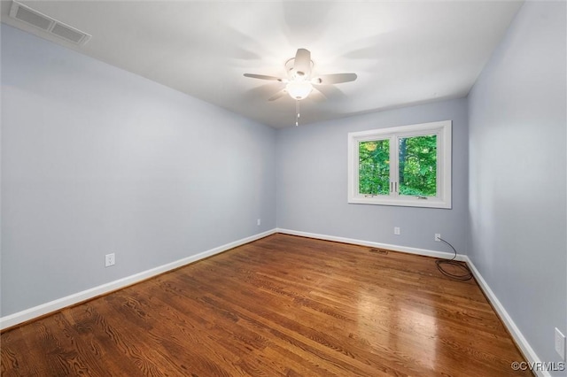 3640 Michaux Mill Dr, Powhatan, VA 23139 - spare room featuring ceiling fan, wood finished floors, and baseboards