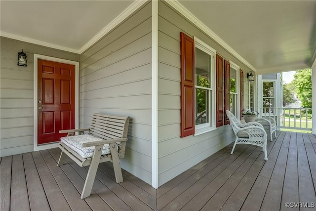 wooden deck with a porch
