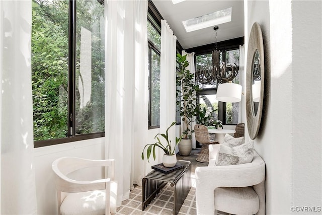 7 River Rd, Richmond, VA 23226 - sunroom / solarium with a skylight and a chandelier