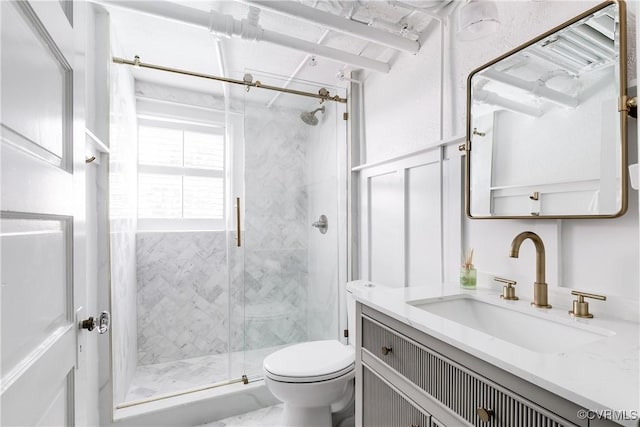 7 River Rd, Richmond, VA 23226 - bathroom featuring toilet, vanity, and a stall shower