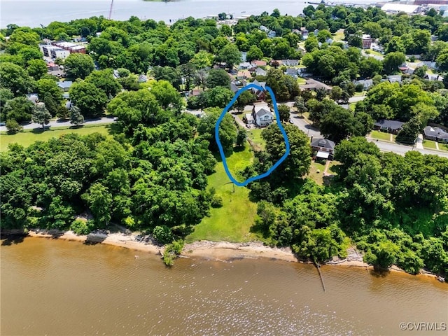 510 Cedar Ln, Hopewell, VA 23860 - bird's eye view of a tree filled landscape and a large body of water