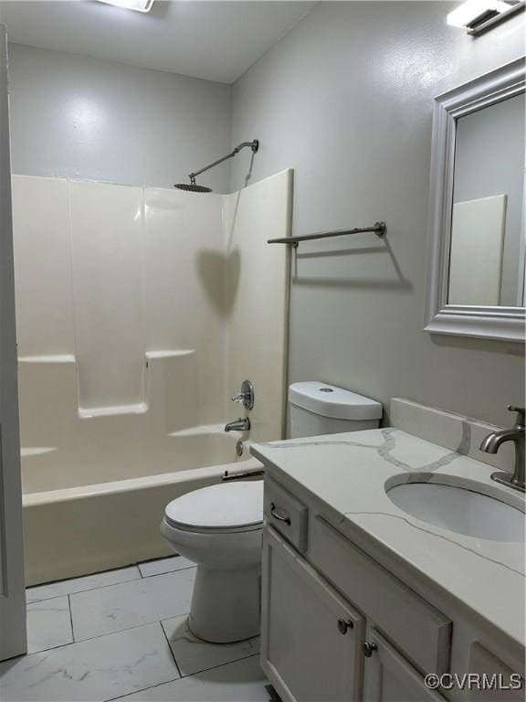 1916 Boardman Ln, Henrico, VA 23238 - full bath with toilet, marble finish floors, tub / shower combination, and vanity