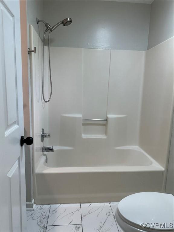 1916 Boardman Ln, Henrico, VA 23238 - bathroom featuring marble finish flooring, toilet, and bathtub / shower combination