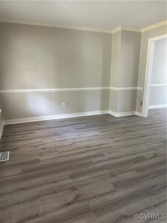 1916 Boardman Ln, Henrico, VA 23238 - spare room with baseboards, crown molding, and dark wood-style flooring