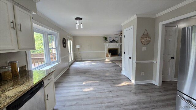 1916 Boardman Ln, Henrico, VA 23238 - hall with baseboards, light wood-style flooring, and crown molding