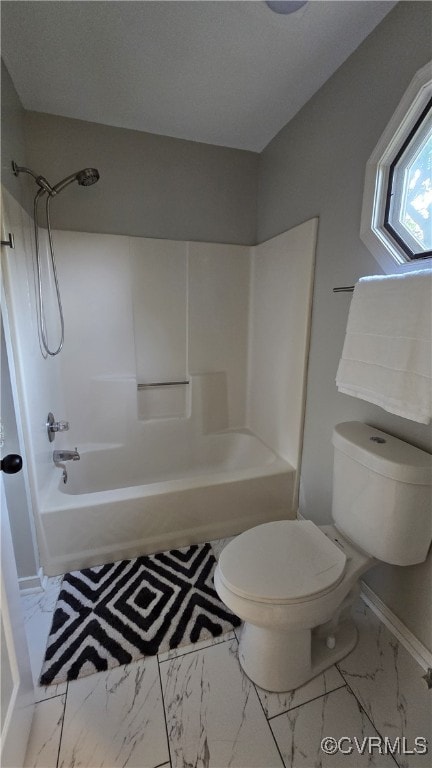 1916 Boardman Ln, Henrico, VA 23238 - full bath featuring toilet, shower / bath combination, and marble finish floors