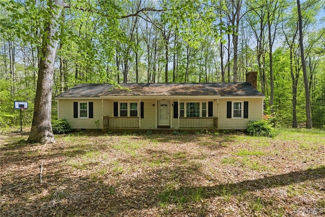 6301 Cedar Springs Rd, Chesterfield, VA 23832 - ranch-style home featuring a porch, a chimney, and crawl space