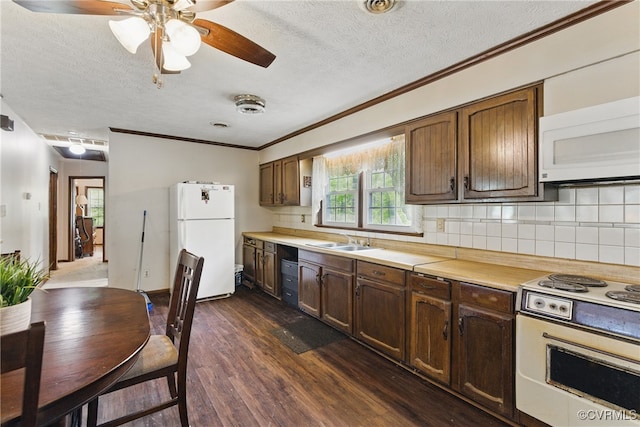 6301 Cedar Springs Rd, Chesterfield, VA 23832 - kitchen with a sink, light countertops, white appliances, and a textured ceiling