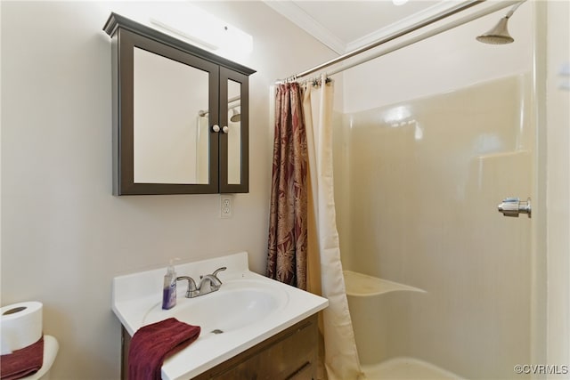 6301 Cedar Springs Rd, Chesterfield, VA 23832 - full bath with crown molding, toilet, a shower with shower curtain, and vanity