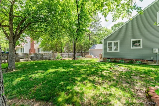 view of yard with fence