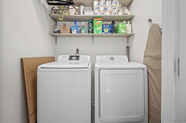 laundry area featuring washer and dryer