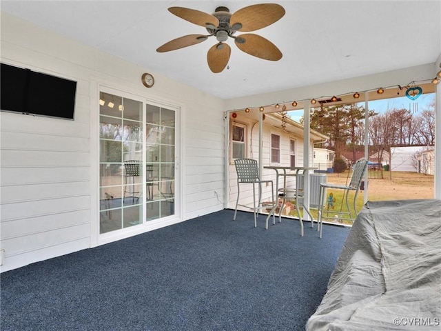 239 Marine Dr, Dunnsville, VA 22454 - view of patio featuring a ceiling fan and cooling unit