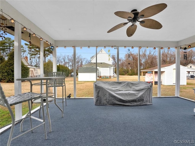 239 Marine Dr, Dunnsville, VA 22454 - sunroom / solarium with a ceiling fan