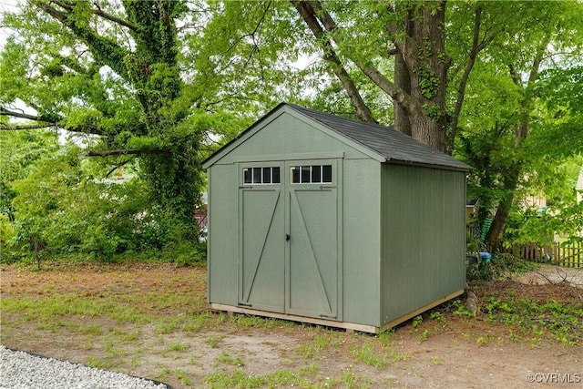 view of shed