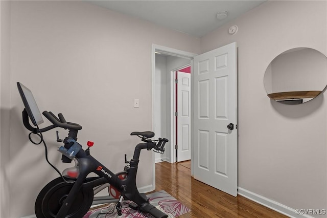 1712 Halifax Ave, Richmond, VA 23224 - exercise room featuring baseboards and wood finished floors