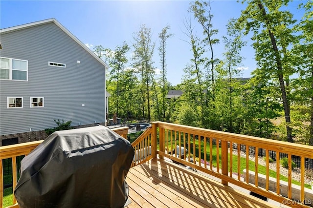 deck with area for grilling