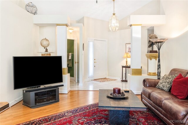 10932 Dominion Fairways Ln, Glen Allen, VA 23059 - living room featuring wood finished floors and baseboards
