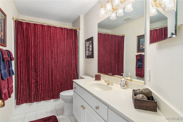 10932 Dominion Fairways Ln, Glen Allen, VA 23059 - bathroom with toilet, tile patterned floors, vanity, and visible vents