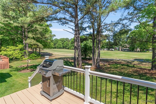 10932 Dominion Fairways Ln, Glen Allen, VA 23059 - wooden deck featuring a yard and a grill