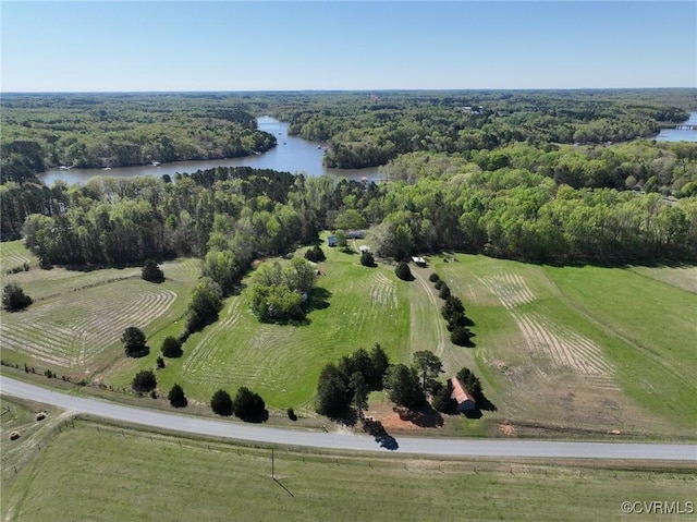 900 Buffalo Creek Rd, Buffalo Junction, VA 24529 - drone / aerial view with a water view and a view of trees