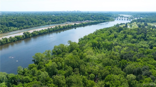 3454 Warner Rd, Richmond, VA 23225 - drone / aerial view of a large body of water, a forest, and a notable bridge