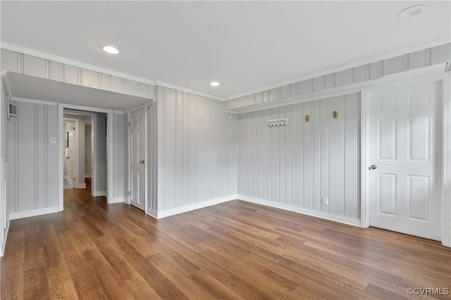 3454 Warner Rd, Richmond, VA 23225 - unfurnished room featuring ornamental molding, wood finished floors, baseboards, and recessed lighting