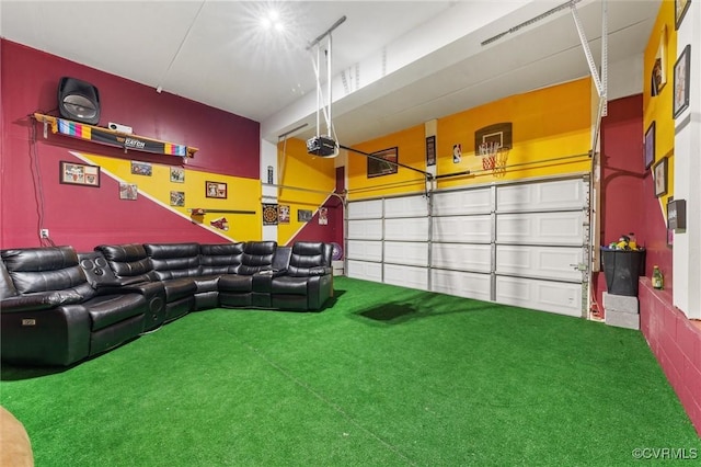 home theater room with carpet flooring