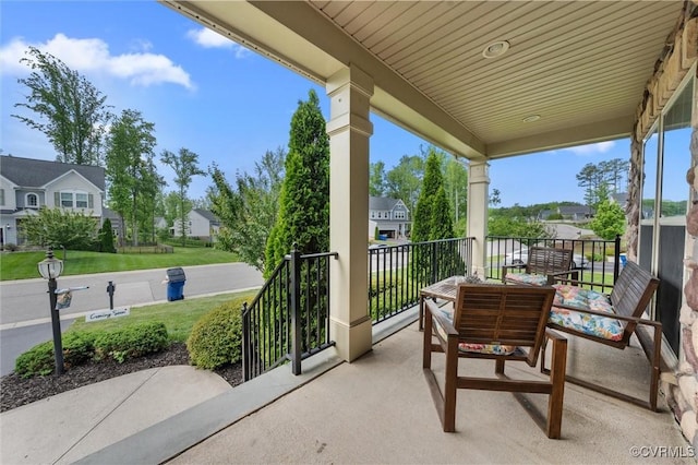 balcony with a residential view