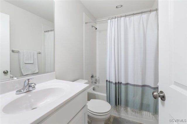 4334 Kidsgrove Rd, Henrico, VA 23231 - bathroom featuring vanity, toilet, and shower / bath combo with shower curtain