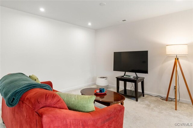 4334 Kidsgrove Rd, Henrico, VA 23231 - living area with light carpet, baseboards, and recessed lighting