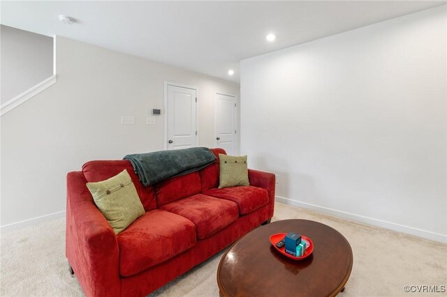 4334 Kidsgrove Rd, Henrico, VA 23231 - living room with light carpet, recessed lighting, and baseboards