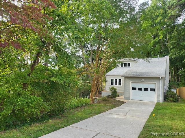 80 Anchorage Dr, Newport News, VA 23602 - view of front of home with an attached garage, a front lawn, and concrete driveway