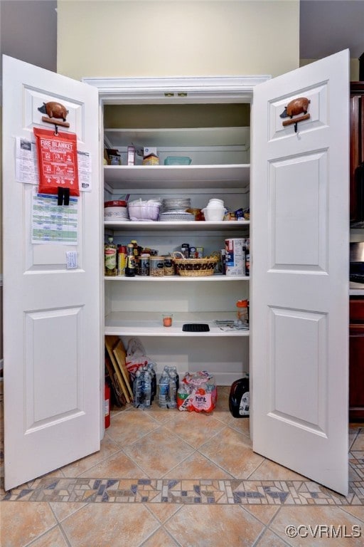 view of storage area