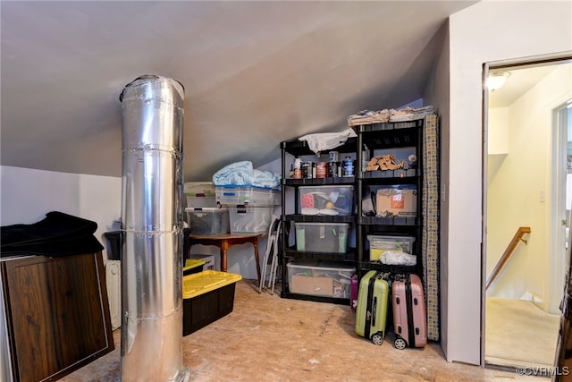 view of storage area
