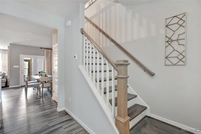 18731 Palisades Rdg, Moseley, VA 23120 - stairway with baseboards and wood finished floors
