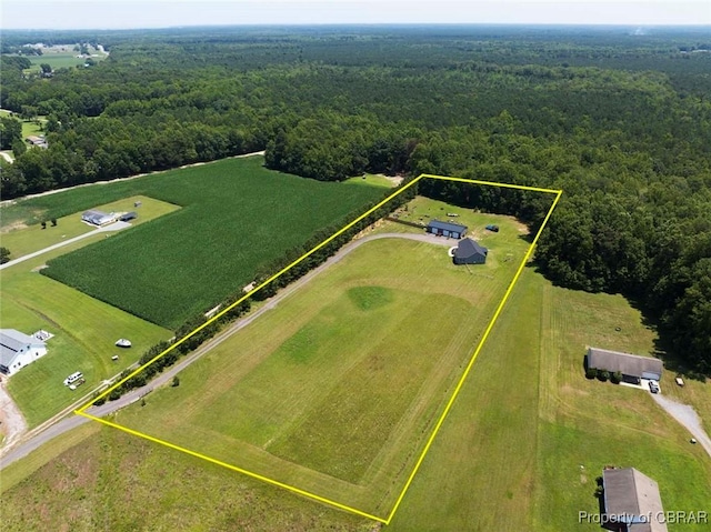 1676 Windsor Rd, Dutton, VA 23050 - view of rural area with a heavily wooded area and property boundaries highlighted