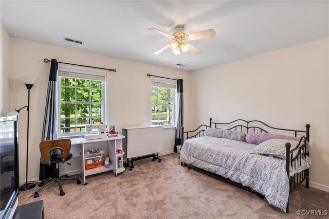 5841 Tuskwillow Dr, Richmond, VA 23832 - bedroom featuring baseboards, ceiling fan, carpet, and visible vents